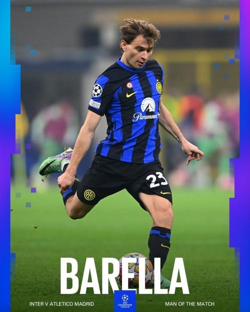 巴雷拉：即使在困难时刻国米也一直很强大 齐沃是我们的榜样